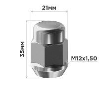Гайка закрытая TOYOTA 12*1.5, H35мм, ключ 21мм хром SKYWAY 025 (уп 20 шт), шт.