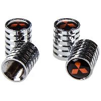 Колпачок для камеры металлический цилиндр рифленый, хром с эблемой MMC  4 шт,  к-т  SKYWAY H-12