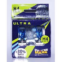Лампа галогеновая H 4 12V 60/55W P43t Super White+30 (82420SW+30) 2 шт, к-т Маяк Ultra  