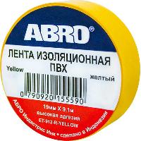 Изолента ПВХ ( 19мм* 9.1м) Желтая, шт. ABRO (1/500)