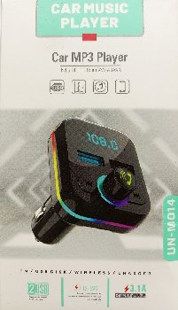 FM Модулятор-bluethooth, 12-24V, 2USB 3.1/1A, HandsFree, LED дисплей, UN-M014