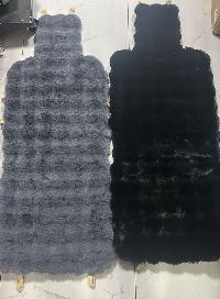 Накидка экомех, передняя, с литым подголовником, короткий волнистый (норка), Черная,  шт.