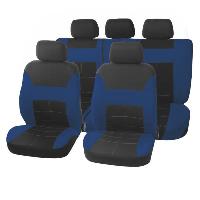 Чехлы полиэстер, салон (9 пр) FORSAGE, Черный-Синий темный SKYWAY  S01301135
