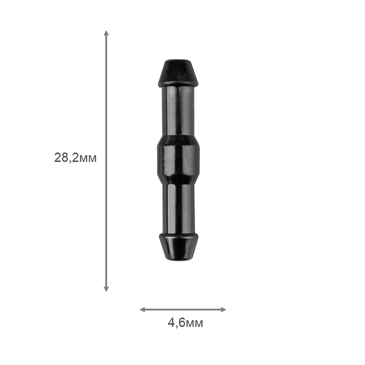 Штуцер соединительный трубки омывателя D 4.6 (двойник) прямая, шт. SKYWAY S05604005  (уп 25 шт)