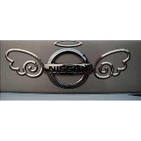 Наклейка 3D на эмблему Ангел 80*50мм, серебро   N 70  WIIIX   (для логотипа)