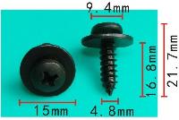 Саморез с шайбой d-4,8мм, L-16,8мм (H2033), черный (уп.100шт), шт