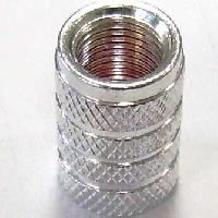 Колпачок для камеры металлический цилиндр рифленный (к-т 4 шт), металлик серебро VC - 121