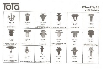 Пистон крепежный  KS-TO / A5  ( набор 415 шт.) TOYOTA  , к-т