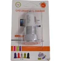 Адаптер прикуривателя 2 USB (2.1A; 1A ) белый / серебро  RH-016 SL