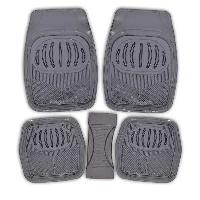 Коврики Cиликон 5 пр ( 69*48/48*48/60*26) ванночки, Rain-1, черный, к-т  SKYWAY S01702045