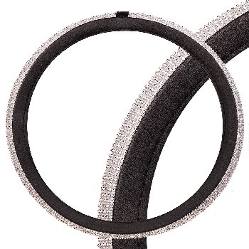 Оплетка экокожа-стразы Crystal-2 M (37-39см) Черная, серебряные стразы S01102467 SKYWAY  