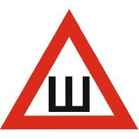 Наклейка ШИПЫ, треугольник 200*200 мм, красно-белый  SKYWAY S08101067 (1/10)