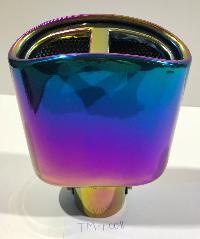 Насадка на глушитель d60D150L170мм, овальный выход, округлый край, хамелеон, TM-H008-BL