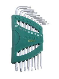 Ключи Г-образные TORX с внутренним отверстием ( 8 предметов) ТТ 6-25, пенал, к-т  09701  SATA 