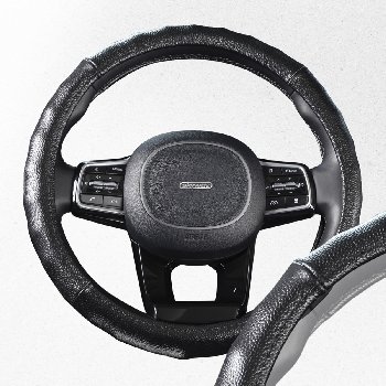 Оплетка кожа гладкая Real-6, M (37-39 см), Черная SKYWAY S01108010   (1/25)