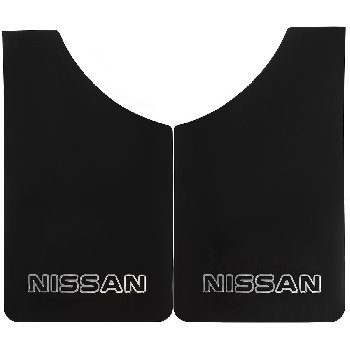 Брызговик плоский 370*240, Черный, надпись NISSAN серебро (2 шт), к-т  SW S05201036