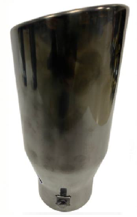 Насадка на глушитель d75D 90 L195/220мм, косой выход, черная ТМ-668-BK