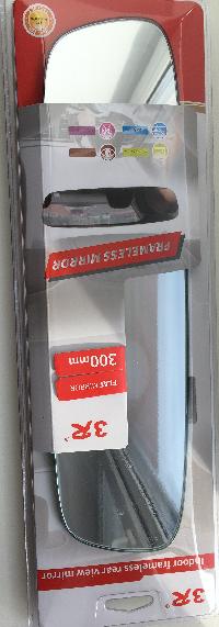 Зеркало салонное панорамное 300*75 мм, прозрачная оправа, округлое, 3R-336