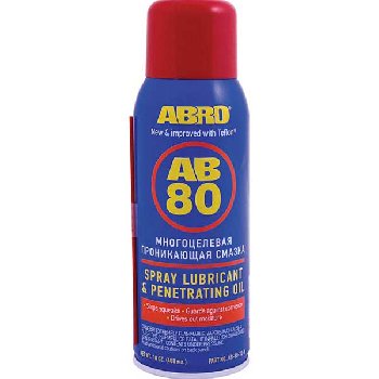 Смазка проникающая с тефлоном AB-80, 400мл, спрей ABRO AB-80-10-R (1/12) (аналог WD-40)