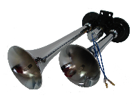 Сигнал воздушный 12/24V 2 большие круглые трубы (без компрессора) хром, к-т  HQ-101 HQ-mech