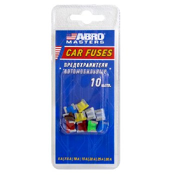 Предохранитель флажковый МИНИ, (блистер 10 шт.) 5A-30A; к-т  №9  ABRO FU-AI370-9-AS