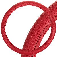 Оплетка экокожа перфорированная Port, М (37-39 см), Красная с черной строчкой SKYWAY S01102451