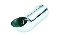 Насадка на глушитель d60D60 L190 мм, изогнутая, округлый край, сетка, хром TM-996