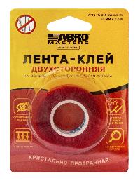 Скотч двусторонний прозрачный кристальный 10 мм, длина 2,5 м TG-010-0.5-2.5-RE  ABRO Masters