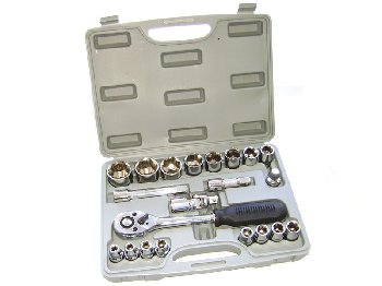 Инструмент 1/2" ( 22 предмета) головки, трещотка, кейс ( STK3009 )