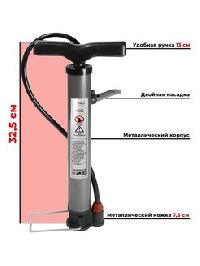 Насос ручной мини, металл корпус (35*250мм) без манометра, пластиковая ручка HP05 