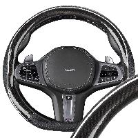 Оплетка экокожа-лак  Mix Drift-5 M (37-39 см) скошенный низ, Черная/белая полоса SKYWAY S01102540 