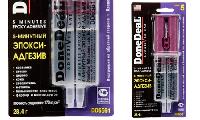 Клей двухкомпонентный эпоксидный прозрачный в шприце, 5 минут, 28.4 г  DoneDeaL DD6561 (уп12 шт)