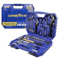 Инструмент 1/4,1/2" ( 55 предметов) головки, трещотка, молоток,ключи/кейс Goodyear 2055