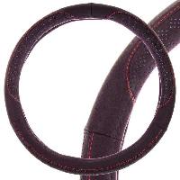 Оплетка экокожа с перфорированными вставками Art-3, M (37-39 см), черная/строчка SKYWAY S01102346