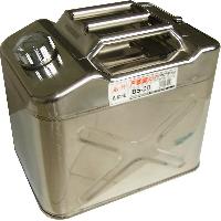 Канистра металлическая вертикальная Хром 20 л, тройная ручка (0,8mm) BS-20