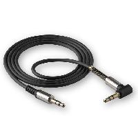 Кабель AUX (mini jack 3.5 mm) стальной угловой штекер, с пружиной, 1м, черный, (коробка), WCA-710