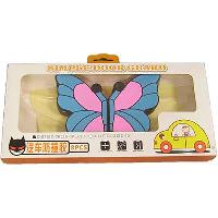 Накладка защитная противоударная на двери авто Бабочка  розово-синяя (набор 4 шт), к-т    