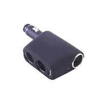 Адаптер прикуривателя 2 гнезда +1 USB*0.5A, неподвижный штекер на корпусе, Черный SKYWAY S02301010