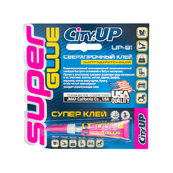 Супер-клей секундный, 3 гр, UP-81,  CityUp  (уп.12 шт)  
