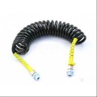 Шланг пневматический спиральный, полиамид, фитинги М16, длина 5.5 метров, черный/ желтый