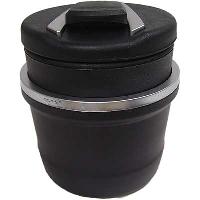 Пепельница-стакан пластик, синяя подсветка крышки, двойной стакан, BMW, черная 