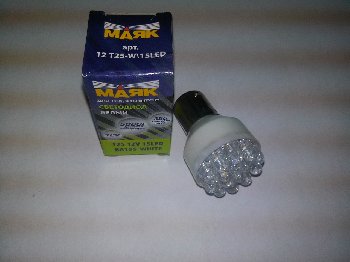 Светодиод T25 12V WHITE 15LED  BA15S (Маяк) (12T25-W/15LED)
