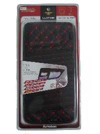 Органайзер на козырек для CD-дисков (12 шт) кожа черная, красная стежка, открытый AUTOBAN AW13A