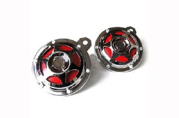 Сигнал электрический 12V дисковый D100мм, хром (высокий+низкий), к-т  KS-702S (1/27)