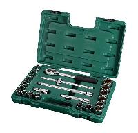 Головки торцевые 1/2" 12 граней (24 предмета) 9-32 мм, кейс, к-т  09060 SATA  (1/4)