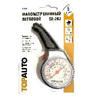 Манометр шин стрелочный, круглый пластиковый корпус, 5атм, блистер, TA-202, TopAuto
