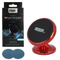 Держатель телефона магнитный, на панель, металл круглый, короткая ножка (D3.5см, h3см) Красн СХР-008