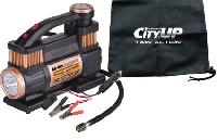 Компрессор метал корпус, 2-х цилиндровый,12V, 60 л/мин, крокодилы, LEDфонарь, AC-606 CityUp (1/6)