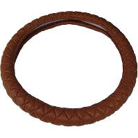 Оплетка экокожа стеганая / ромб M (37-39 см) Коричневая  (31617)