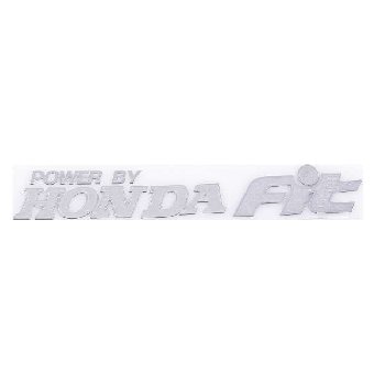 Наклейка металлизированная HONDA FIT POWERED BY, 145*20мм, серебро SKYWAY (SNO.67 GREY)